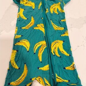 Little Sleepies Teal and Yellow Banana Onesie
